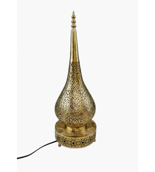 Lampe d'intérieur en métal ajouré, faite main par des artisans marocains