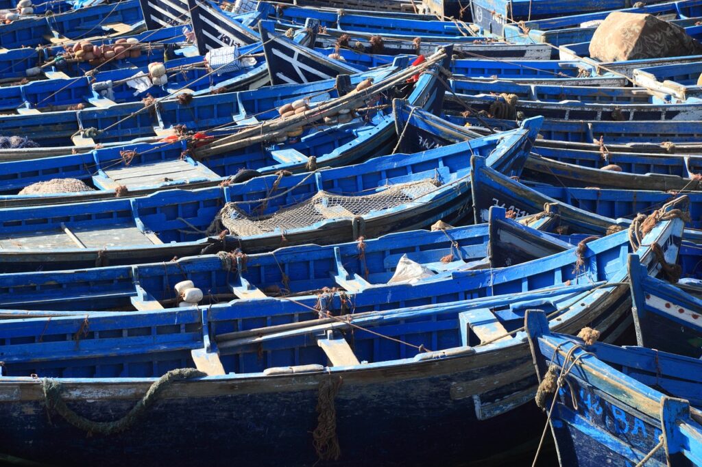 barques de peche au port d'essaouira